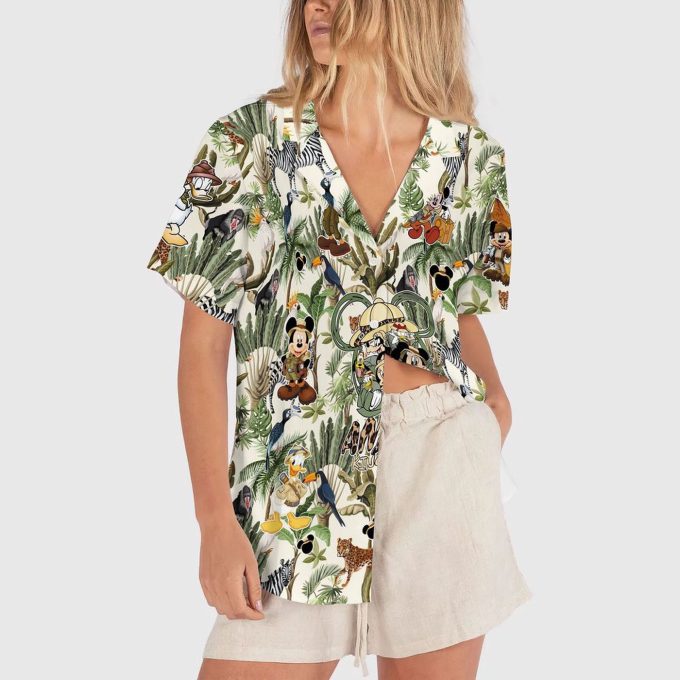 Vintage Disney Animal Kingdom Mickey & Friends Hawaiian Shirt: Retro Style Delight for Disney Fans!