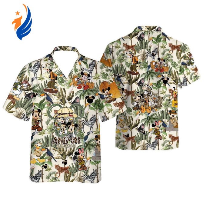 Vintage Disney Animal Kingdom Mickey & Friends Hawaiian Shirt: Retro Style Delight for Disney Fans!