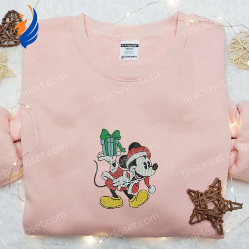 Retro Mickey Christmas Embroidered Sweatshirt – Best Disney Gift Idea for the Holidays
