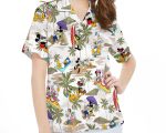 Retro Mickey Friends Hawaiian Shirt Beach Palm Tree Design Disney Hawaii Shirts for Family Summer Trip