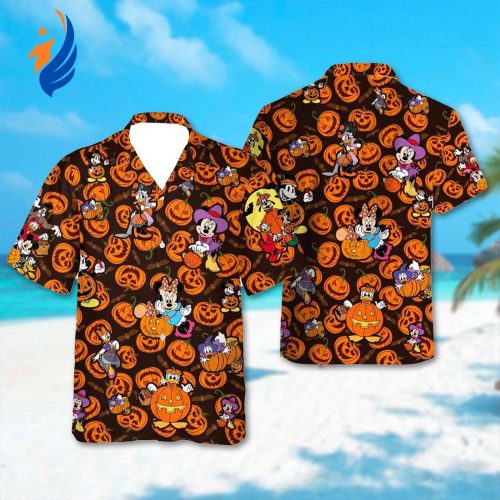 Retro Mickey Mouse & Friends Hawaiian Shirt – Halloween All Over Print Button Up for a Spooky Hawaii Look!