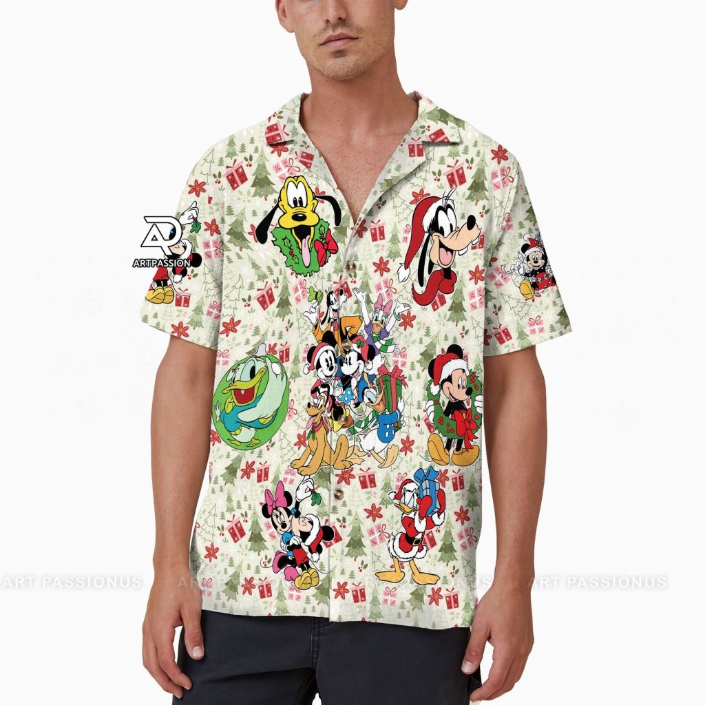 Retro Mickey Mouse Christmas Hawaiian Shirt – Xmas Holiday Disney Attire Retro Mickey Mouse Christmas Hawaiian Shirt – Xmas Holiday Disney Attire