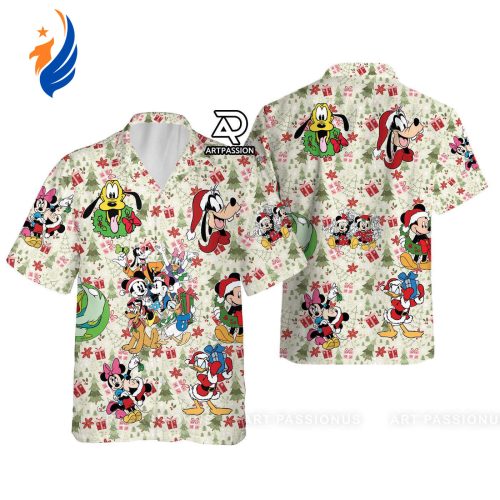 Get Festive with Walt Disney World Christmas Hawaiian Shirt – Mickey Minnie Design Retro Mickey Mouse Christmas Hawaiian Shirt - Xmas Holiday Disney Attire