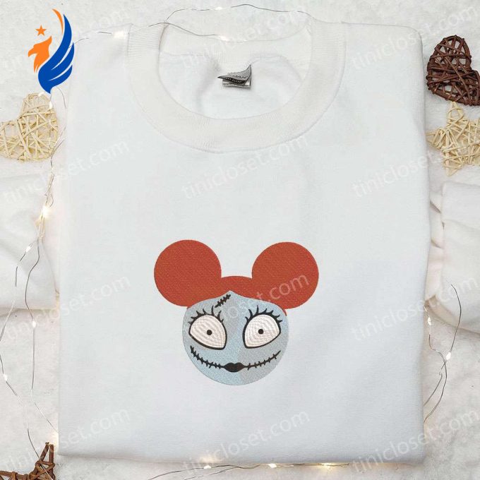 Sally x Mickey Nightmare Before Christmas Embroidered Shirt: Disney Halloween Gift for Family Sally x Mickey Nightmare Before Christmas Embroidered Shirt: Disney Halloween Gift for Family