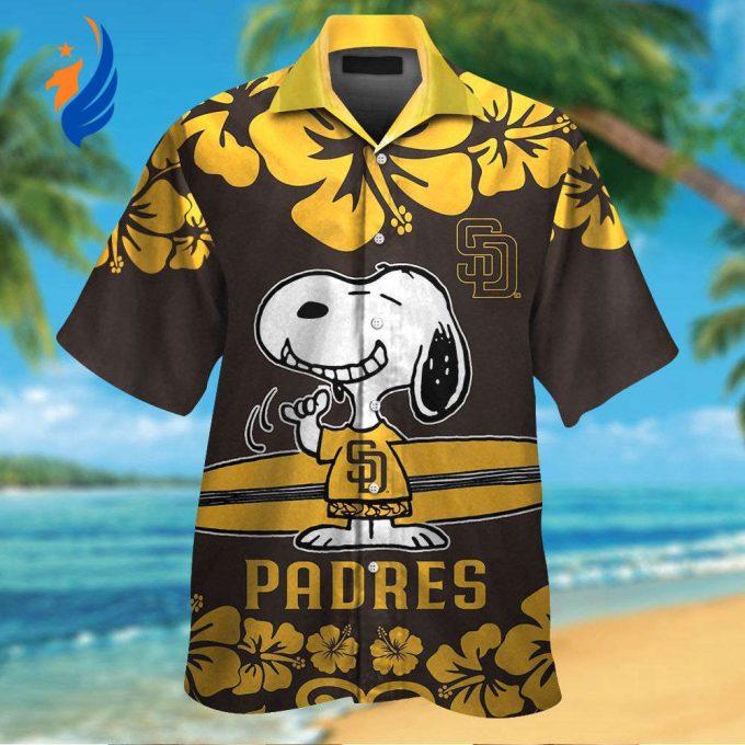 San Diego Padres & Snoopy Hawaiian Shirt: The Perfect Blend of MLB Fandom and Fun in One Stylish Garment!