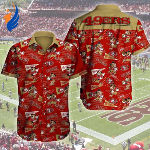 Official San Francisco 49ers Logo Mickey Mouse Hawaiian Shirt – Unique NFL Fanwear