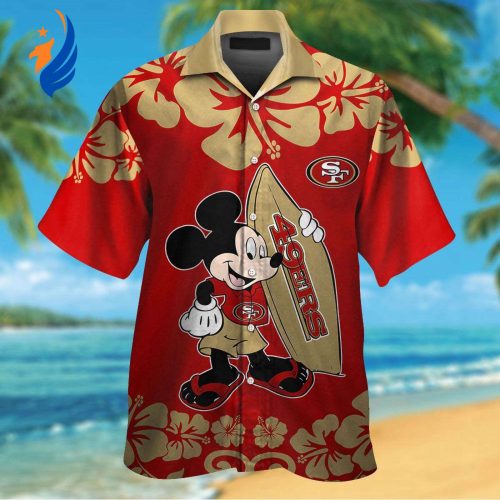 San Francisco 49ers & Mickey Mouse Hawaiian Shirt: A Playful Blend of Team Spirit and Disney Magic