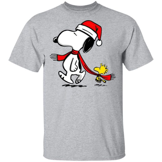 Christmas Santa Hat Snoopy & Woodstock Shirt: Festive Walking Design for the Holidays Christmas Santa Hat Snoopy & Woodstock Shirt: Festive Walking Design for the Holidays