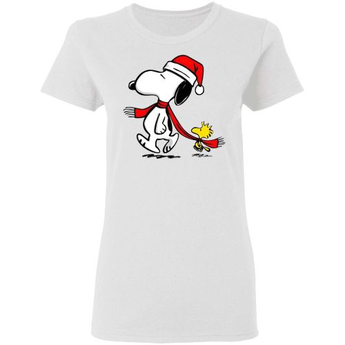 Christmas Santa Hat Snoopy & Woodstock Shirt: Festive Walking Design for the Holidays Christmas Santa Hat Snoopy & Woodstock Shirt: Festive Walking Design for the Holidays