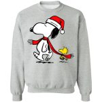 Christmas Santa Hat Snoopy & Woodstock Shirt: Festive Walking Design for the Holidays Christmas Santa Hat Snoopy & Woodstock Shirt: Festive Walking Design for the Holidays