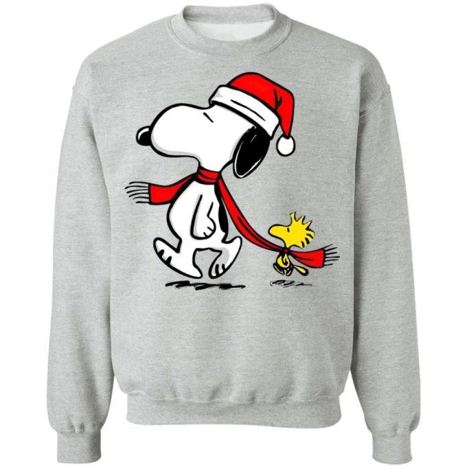 Christmas Santa Hat Snoopy & Woodstock Shirt: Festive Walking Design for the Holidays Christmas Santa Hat Snoopy & Woodstock Shirt: Festive Walking Design for the Holidays