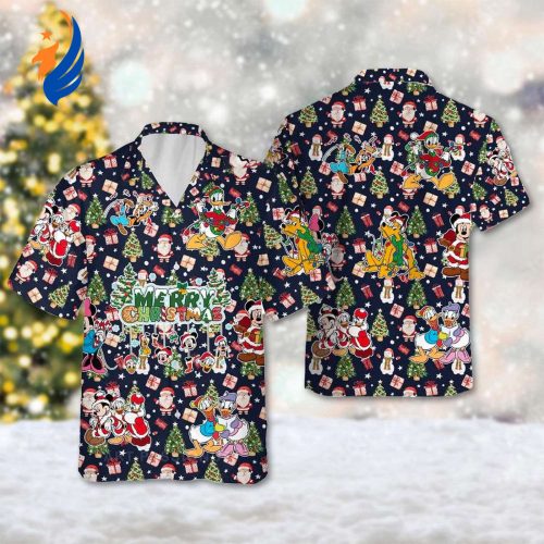 Santa Mickey Mouse Christmas Hawaii Shirt - Festive Xmas Hawaiian Shirt for Mickey & Friends Minnie Mouse and Magic Kingdom
