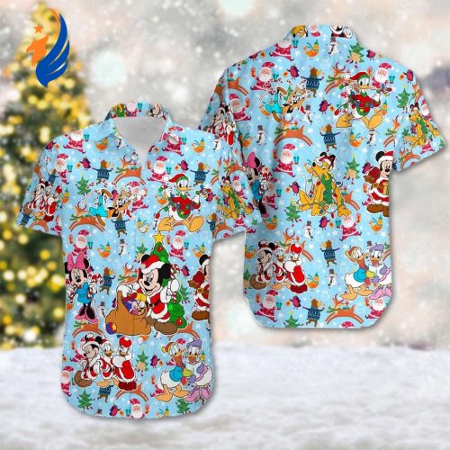 Hawaiian Santa Mickey Christmas Shirt: Mickey & Friends Hawaii Tee Minnie Goofy Donald Xmas Gift Magic Kingdom Tee