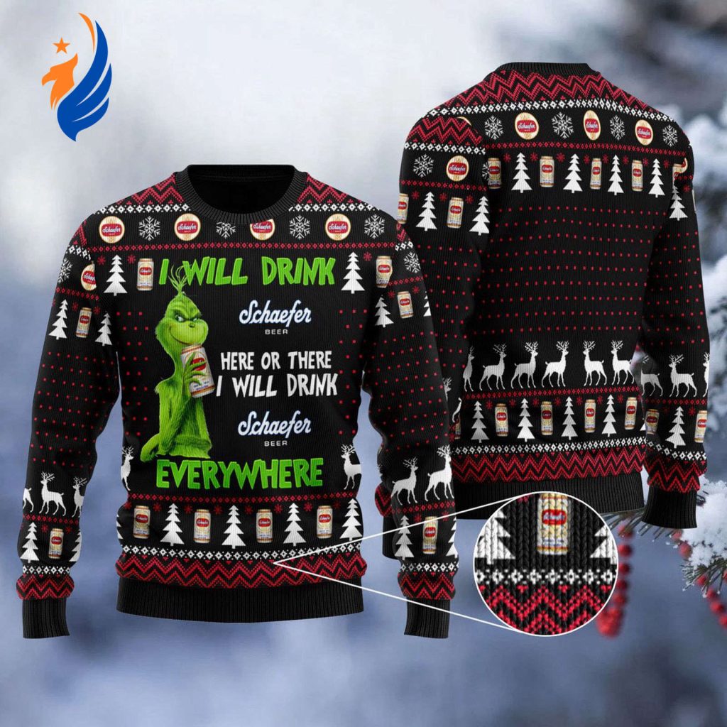 Get Festive with Schaefer Grinch Will Drink Everywhere Ugly Sweater – Perfect for Holiday Fun! Get Festive with Schaefer Grinch Will Drink Everywhere Ugly Sweater – Perfect for Holiday Fun!
