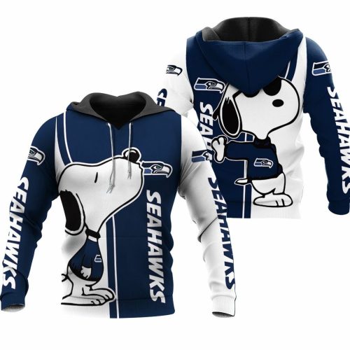 Show Your Seahawks Pride with 3D Printed Snoopy Lover Hoodie – Seattle s Ultimate Fan Gear