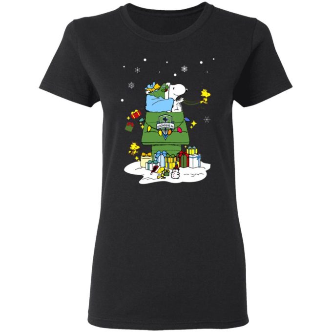 Get Festive with Seattle Sounders FC Santa Snoopy Christmas Shirt – Limited Edition!