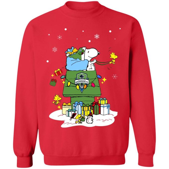 Get Festive with Seattle Sounders FC Santa Snoopy Christmas Shirt – Limited Edition!