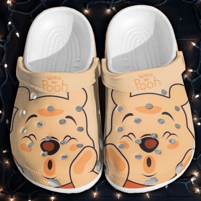 Sleepy Winnie The Pooh Beige Clogs For Kids And Adutls