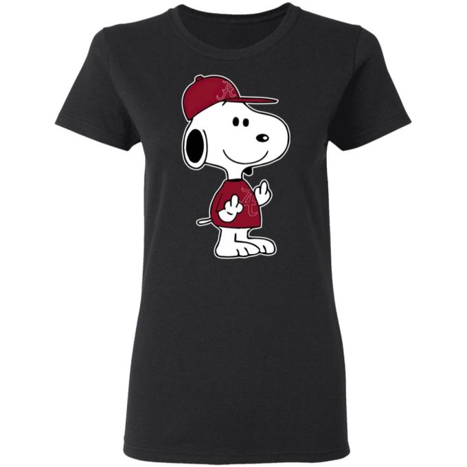 Snoopy Alabama Crimson Tide NCAA Double Middle Fingers Shirt: Boldly Show Your Support with Attitude!