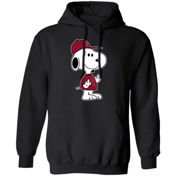Snoopy Alabama Crimson Tide NCAA Double Middle Fingers Shirt: Boldly Show Your Support with Attitude!