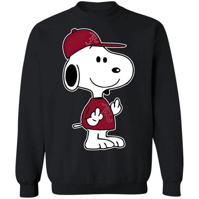 Snoopy Alabama Crimson Tide NCAA Double Middle Fingers Shirt: Boldly Show Your Support with Attitude!