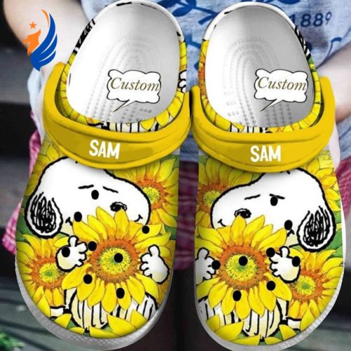 Snoopy And Colorful Sunflowers Unisex Lightweight Clogs For Kids And Adults Snoopy And Colorful Sunflowers Unisex Lightweight Clogs For Kids And Adults