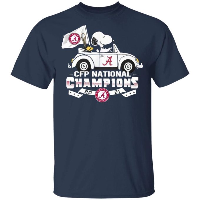 Snoopy & Woodstock Riding Alabama Crimson Tide CFP National Champions 2021 Shirt – Celebrate the Victory!