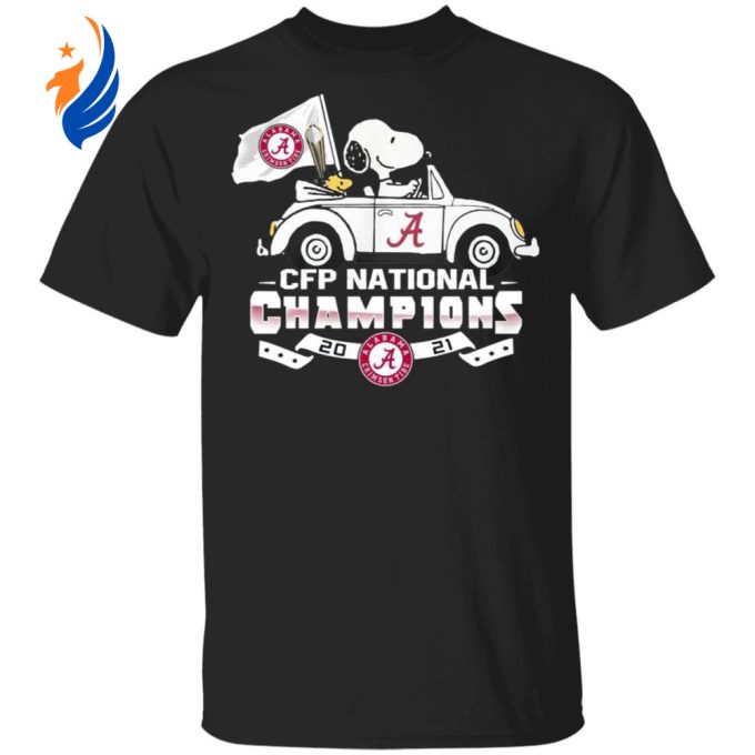 Snoopy & Woodstock Riding Alabama Crimson Tide CFP National Champions 2021 Shirt – Celebrate the Victory!