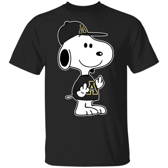 Snoopy Appalachian State Mountaineers NCAA Double Middle Fingers Shirt – Express Your Attitude!