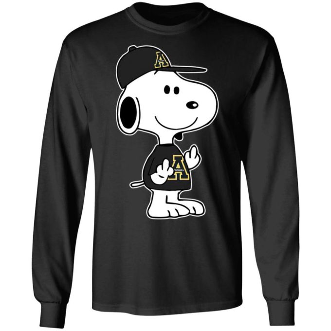 Snoopy Appalachian State Mountaineers NCAA Double Middle Fingers Shirt – Express Your Attitude!