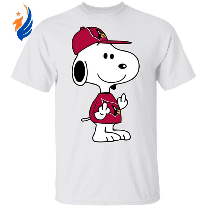 Snoopy Arizona Cardinals NFL Double Middle Fingers Shirt – Ultimate Fan Gear for Game-Day Passion!