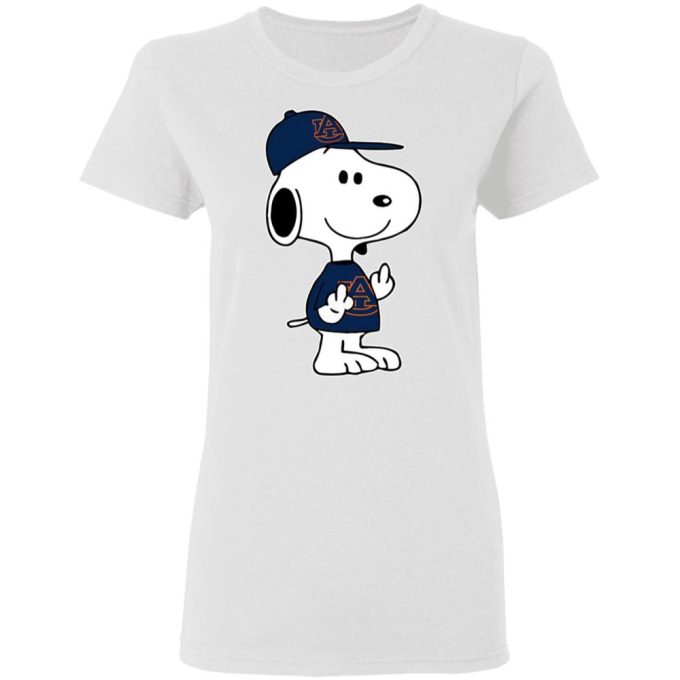 Snoopy Auburn Tigers NCAA Double Middle Fingers Shirt: Ultimate Fan Apparel Show Your Team Spirit!