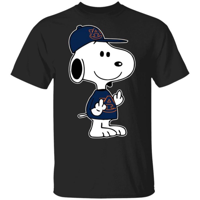 Snoopy Auburn Tigers NCAA Double Middle Fingers Shirt: Ultimate Fan Apparel Show Your Team Spirit!