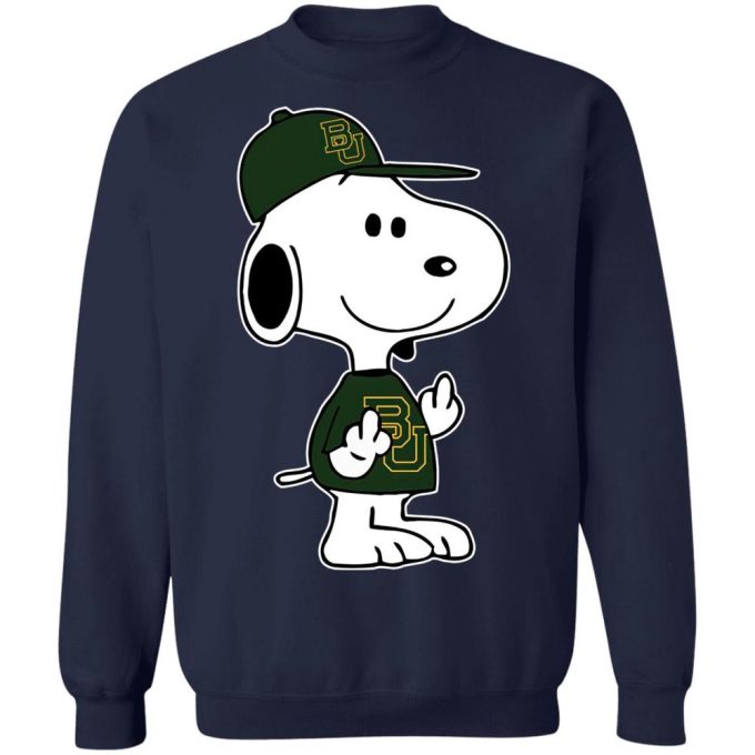Snoopy Baylor Bears NCAA Double Middle Fingers Shirt: Boldly Show Your Frustration with this Unique Tee!
