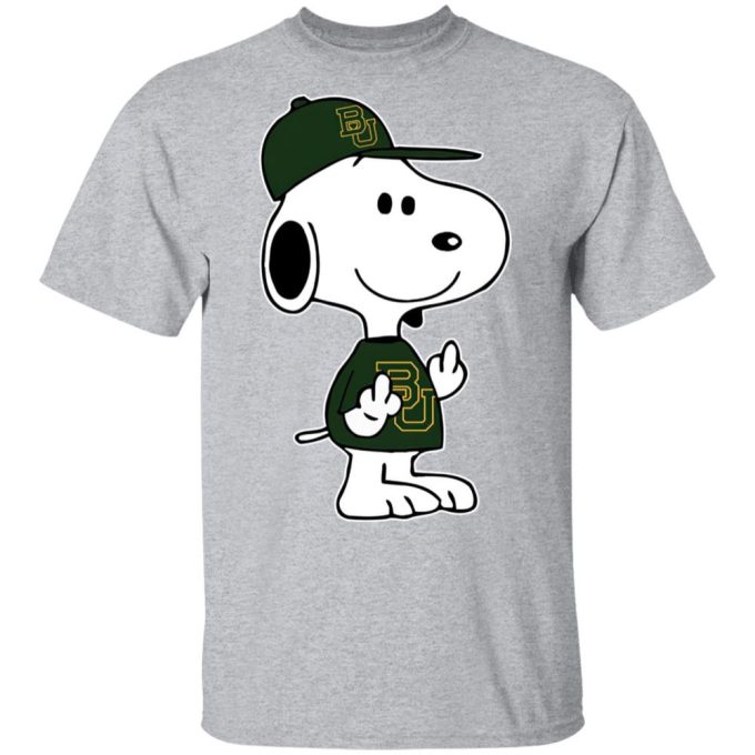 Snoopy Baylor Bears NCAA Double Middle Fingers Shirt: Boldly Show Your Frustration with this Unique Tee!