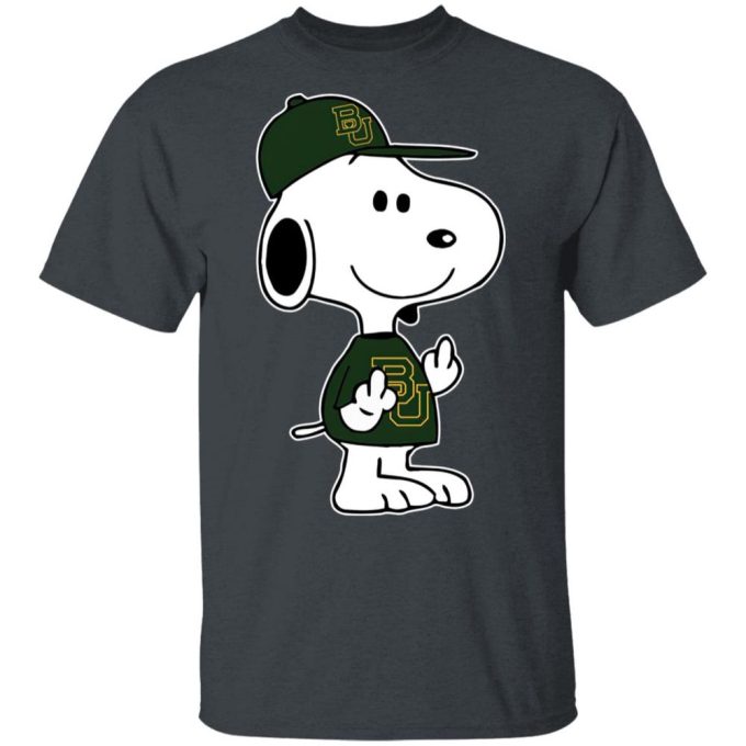 Snoopy Baylor Bears NCAA Double Middle Fingers Shirt: Boldly Show Your Frustration with this Unique Tee!