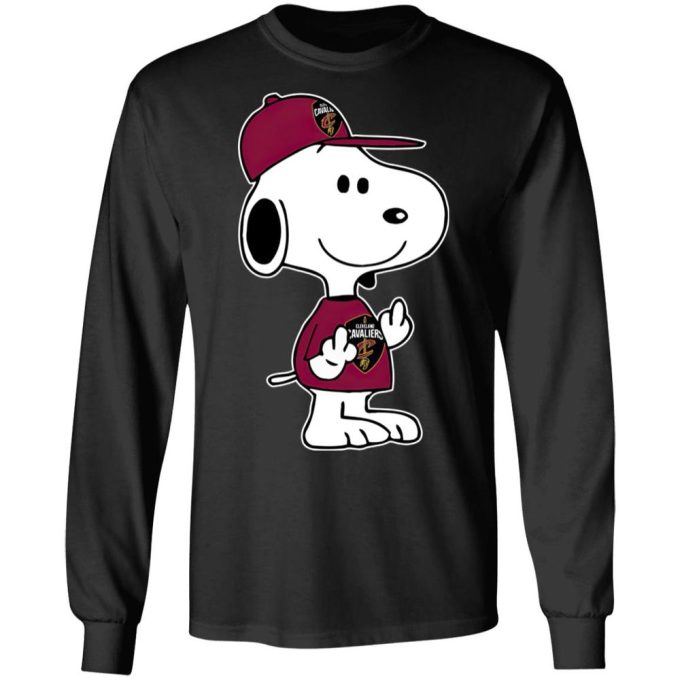 Snoopy Cleveland Cavaliers NBA Double Middle Fingers Shirt – Show Your Team Spirit with Attitude!