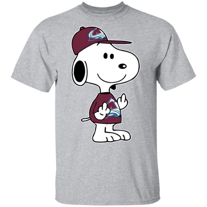Snoopy Colorado Avalanche NHL Double Middle Fingers Fck You Shirt – Unique and Bold Fan Apparel