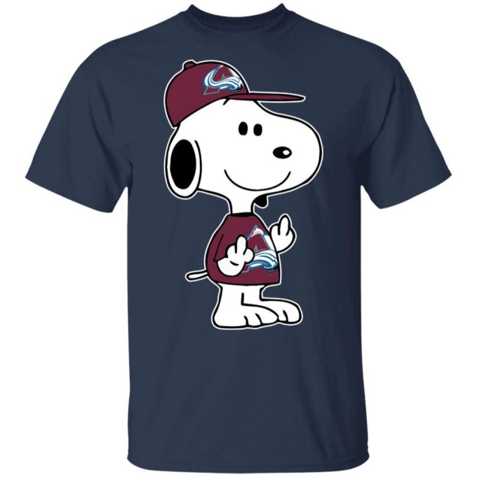 Snoopy Colorado Avalanche NHL Double Middle Fingers Fck You Shirt – Unique and Bold Fan Apparel