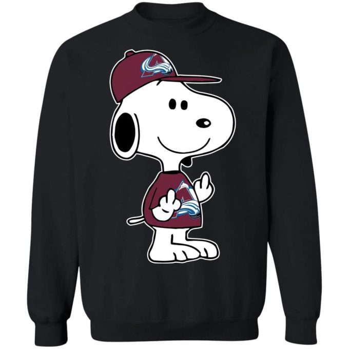 Snoopy Colorado Avalanche NHL Double Middle Fingers Fck You Shirt – Unique and Bold Fan Apparel