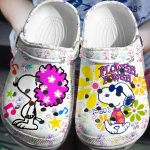 Snoopy Colorful Flower Power Clogs Shoes Snoopy Colorful Flower Power Clogs Shoes