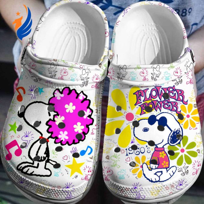 Snoopy Colorful Flower Power Clogs Shoes Snoopy Colorful Flower Power Clogs Shoes