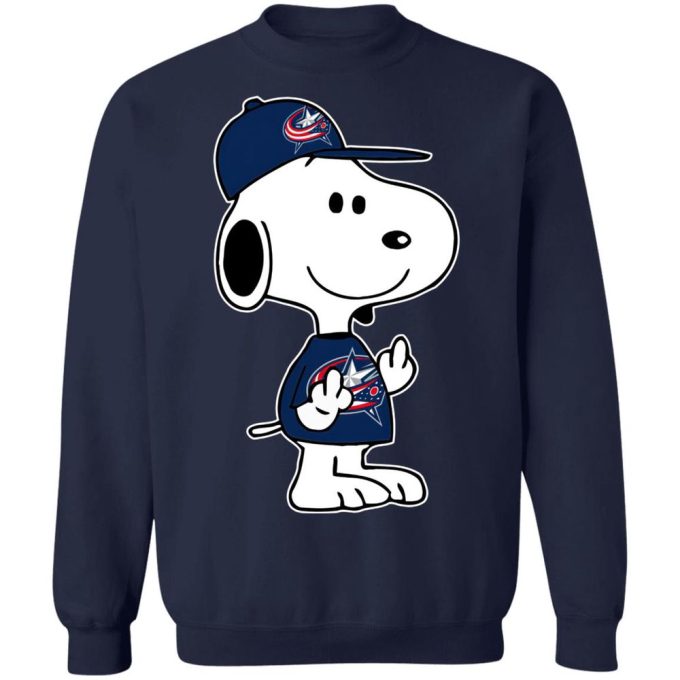 Snoopy Columbus Blue Jackets NHL Middle Fingers Shirt – Bold & Expressive Fan Apparel for Ultimate Team Support!
