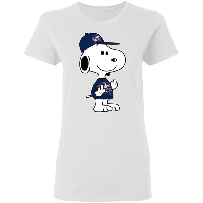 Snoopy Columbus Blue Jackets NHL Middle Fingers Shirt – Bold & Expressive Fan Apparel for Ultimate Team Support!