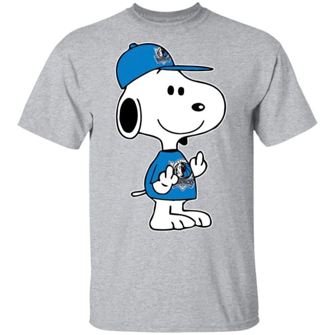 Snoopy Dallas Mavericks NBA Double Middle Fingers Shirt: Express Your Frustration in Style!