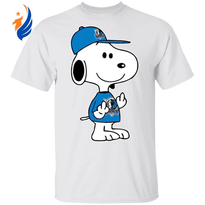 Snoopy Dallas Mavericks NBA Double Middle Fingers Shirt: Express Your Frustration in Style!