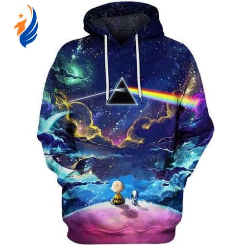 Vibrant Snoopy Dog Pink Floyd 3D Print Tshirt Hoodie Sweater – Colorful Sky Night Design