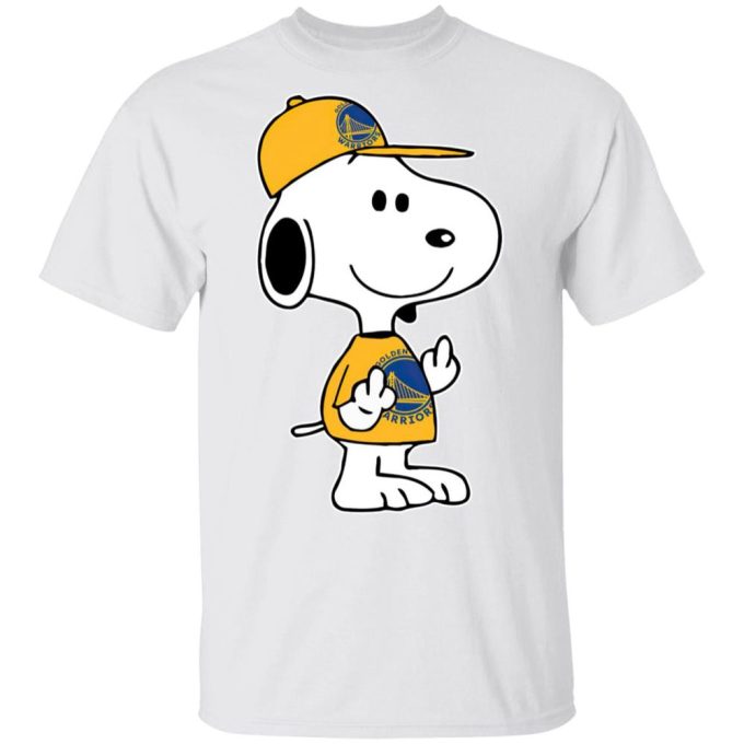 Snoopy Golden State Warriors NBA Double Middle Fingers Shirt – Show Your Support with Attitude!
