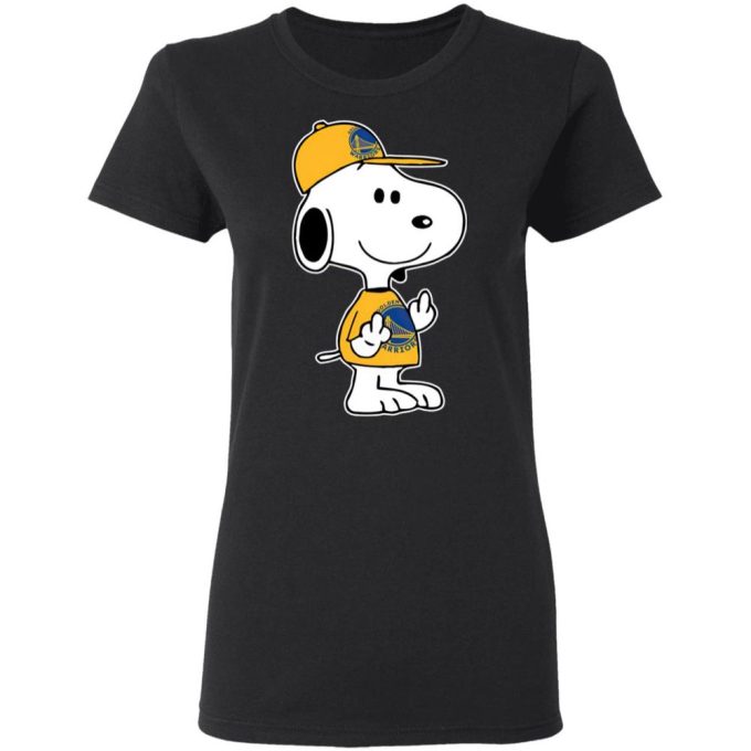 Snoopy Golden State Warriors NBA Double Middle Fingers Shirt – Show Your Support with Attitude!