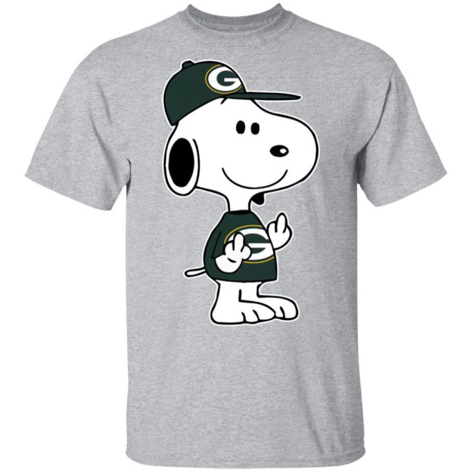 Snoopy Green Bay Packers NFL Double Middle Fingers Shirt: Expressive & Bold Support for Fans